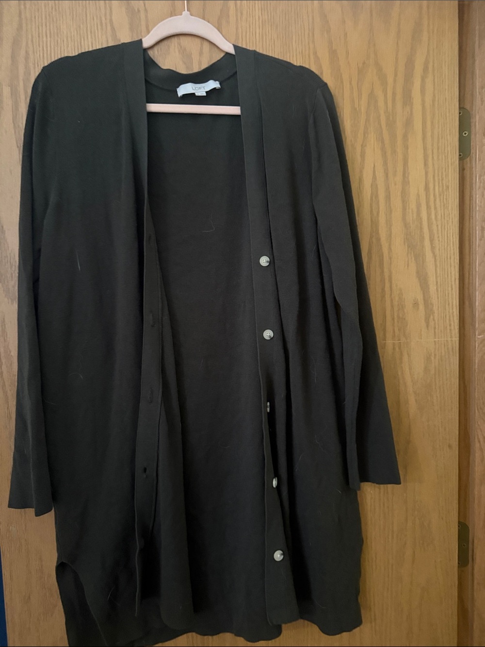 Women's Dark Green  Long Button Cardigan Sweater